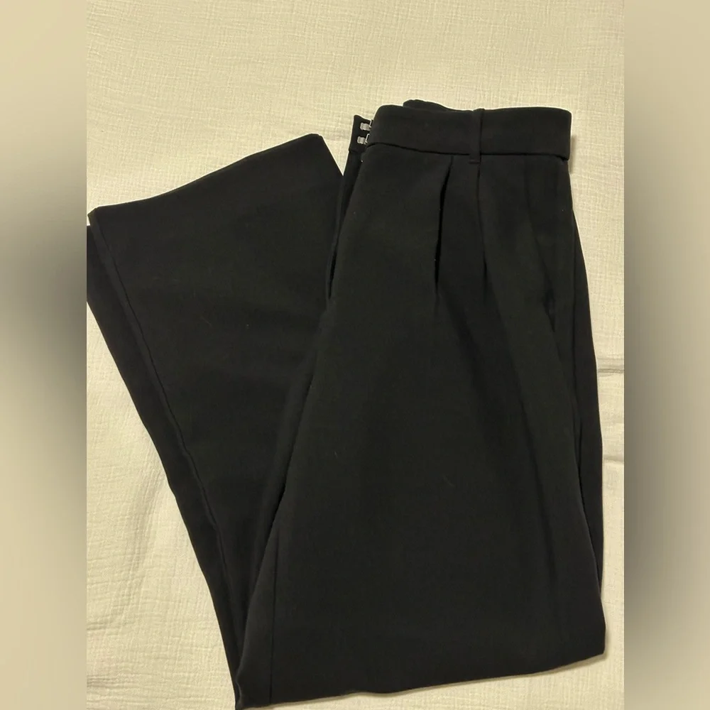 Abercrombie & Fitch Black Wide-Leg Trousers
